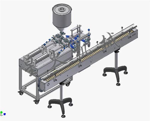 雙頭自動辣椒醬顆粒醬狀灌裝機(jī)設(shè)計圖